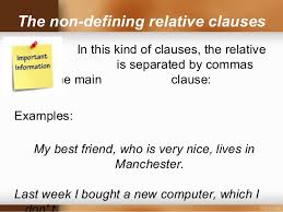 The boy who is wearing glasses is tony. Defining And Non Defining Relative Clauses