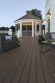 azek harvest collection decking in autumn chestnut with azek s premier rail deck design patio deck designs wooden deck designs