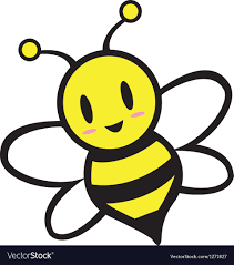 Fun bumble bee vector with a patterned background. Drawing Cartoon Bumble Bee Cartoon