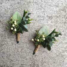 Forest Green Rustic Wedding Boutonniere Wrist Corsage Set Fern Etsy Boutonniere Wedding Flower Bouquet Wedding Fresh Wedding Flowers