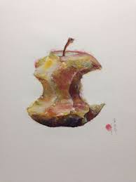 Half Eaten Apple Watercolour By Fei Apple Art Fruit Painting Art