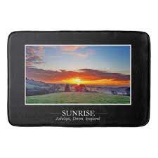 Sunrise Photograph Frame Personalize Bath Mat Black And White Gifts Unique Special B W Style Personalized Bath Mats Photo Matting Photographer Gifts