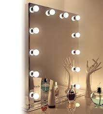 Giantex vanity table set with 10 led lights, makeup dressing table w/lighted oval mirror and touch switch, brightness adjustable,4 drawers makeup dressing desk w/cushioned stool set (white) 4.4 out of 5 stars. Hollywood Mirror Makeup Vanity Mirrors With Lights Illuminated Mirrors