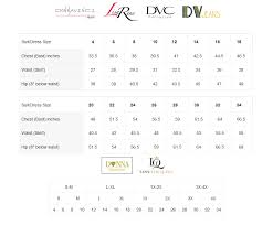 Size Chart Donna Vinci Lily And Taylor At Rapture Gold