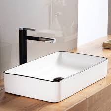 contemporary square basin white ceramic