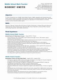 Math Teacher Resume Examples Inspirational Middle School Math Teacher Resume Samples Teacher Resume Teacher Resume Examples Job Resume Samples