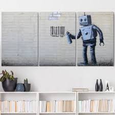 Offer ends tonight at midnight est. Banksy Robot Artwork Canvas Wall Art Print Wall26