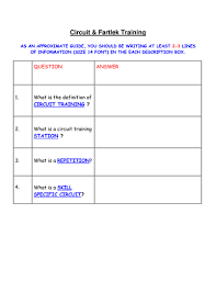 Gcse Pe Circuit Fartlek Training Homework Sheet Homework Sheet Fartlek Training Fartlek