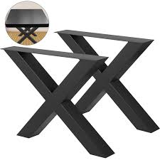 Almost all of the table legs and metal table legs we sell can be professionally custom cut to your exact height specifications. 15 7 X15 5 2pc Table Leg Nbsp X Style Black Steel Modern Metal Steel Bench Legs Ebay