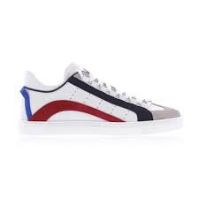 Dsquared2 551 Low Top Leather Wit Met Rood Shoebaloo Nl