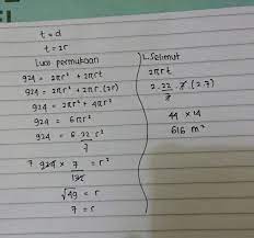 Jadi, luas permukaan tabung tersebut adalah 536,94 cm². Luas Permukaan Sebuah Tabung 924 Cm Jika Diameter Sama Dengan Tingginya Luas Selimut Tabung Brainly Co Id