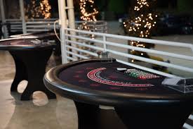 Blackjack Tables Setup Outside At The Fabulous Marconi Auto Museum In Tustin California Tustin California Poker Table Table