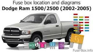 Where is the low beam relay fuse on a 2006 dodge ram 1500 megacab 3 answers. Fuse Box Location And Diagrams Dodge Ram 1500 2500 2002 2005 Youtube