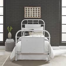 Baylesford antique white upholstered panel bed. Vintage Series Twin Metal Bed Antique White Nis398409506 Gustafson S Furniture Mattress