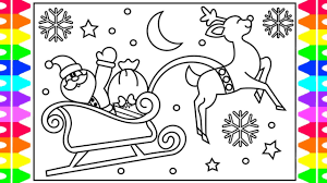 Santa claus is a common sight in december throughout much of the world, adorning coca cola products, children's books, front yards. How To Draw Santa S Sleigh Step By Step For Kids Santa Claus Sleigh Coloring Page Christmas Youtube