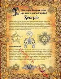 Scorpio Astrological Sign Zodiac Birthday Gift 33 Pages Set Etsy Astrology Signs Find Your Zodiac Sign Book Of Shadows