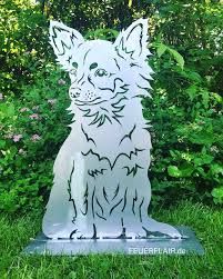 Gartenfigur Langhaar Chihuahua Gartenfiguren Chihuahua Figur