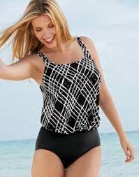 Plus Size Clothing For Women Plus Size Bras Blouson Swimsuit Full Figure Swimsuits Black White Trend