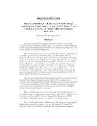 PDF) What Caused the 2016 Chicago Homicide Spike? An Empirical Examination  of the 'ACLU Effect' and the Role of Stop and Frisks in Preventing Gun  Violence