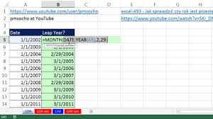 Excel Magic Trick 1239 Formula To Indicate A Date Is In Leap Year