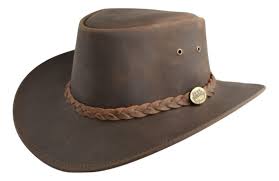 Lesa Collection Distressed Leather Western Outback Australian Style Hat Brown Leather Cowboy Hats Leather Hats Leather