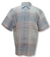 Closeout Blue Mood Mens Textured Plaid Cubavera Shirt