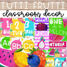 If You Have Been Searching For A Fun Colorful Theme With Lots Of Fruit Then This Decor Pack I Classroom Decor Classroom Themes Creative Classroom Decorations