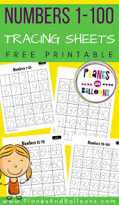 Free Printable Number Tracing Worksheets 1 100 Planes Balloons Let S Make Learning Fun In 2020 Free Printable Numbers Free Kindergarten Worksheets Printable Numbers