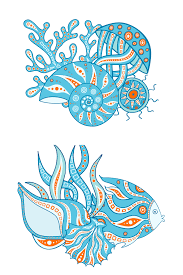 Ocean Life Set Of Marine Clipart Sea Illustration Marine Life Art Marine Life