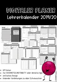 Digitaler Planer Lehrerkalender 2019 20 Unterrichtsmaterial Im Fach Fachubergreifendes Lehrer Planer Lehrerkalender Lehrer