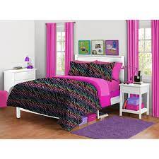 Walmart Your Zone Comforter Set Plush Rainbow Zebra Comforter Sets Zebra Bedding Bed Linens Luxury