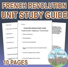 French Revolution Unit Study Guide By High Altitude History Tpt Study Guide Study Unit Modern World History