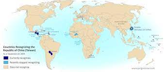 Taiwan is a de facto independent country but is not a member of the united nations since being replaced in 1971 by the prc. Map Which Countries Recognize Taiwan In 2019 Political Geography Now