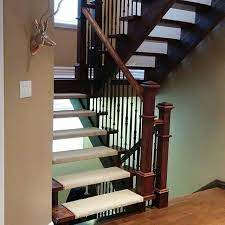 Floating Staircase Light Colour Ivory Beige Carpet Runner On Dark Stairs Contrast Elegant Off White Carpet Runner Professionally Designed And Installed Iv