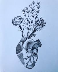 Most of the previous tutorials have included videos of an artist drawing a rose by hand. Dotwork Heart Filled With Flowers Drawing By Nikki Craemers Artmajeur