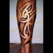 An amazing abstract calf tattoo design to show your love for rock and roll. Maori Tribal Calf Tattoos High Quality Flash Design With Linedrawing