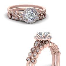 The metal it's made out of, the design of the band, and the number of stones it has all play a part in creating a chic style she loves. Milgrain Round Halo Women Diamond Wedding Ring Set In 14k Rose Gold Fascinating Diamonds
