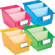 Chapter Book Library Bins With Dividers Neon 4 Bins With Dividers Chapter Books Classroom Wishlist Book Dividers