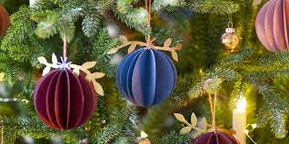 Le sapin est l'élément indispensable et traditionnel de noël. Realiser Des Boules En Papier Pour Son Sapin De Noel Marie Claire