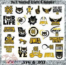 Download Kennesaw State Owls Set New Design Svg Files Cricut Silhouette Studio Digital Cut Files