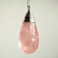 Rose Quartz Necklace Rose Quartz Pendant Rose Quartz Necklace Pink Diamond