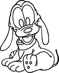 Pluto loves to chase the ball or bury a bone in the backyard. Nice Baby Pluto Front View Coloring Page Cartoon Coloring Pages Coloring Pages Barbie Coloring Pages