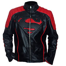 Black And Red Leather Motorcycle Jacket Superman Black And Red Leather Jacket Leather Jacket Red Leather Jacket Super Hero Outfits
