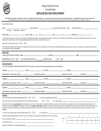 printable burger king job application form