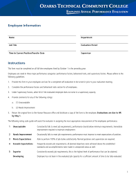 An employee can evaluate their personality to illustrate what they are good at and what they are not. 46 Employee Evaluation Forms Performance Review Examples