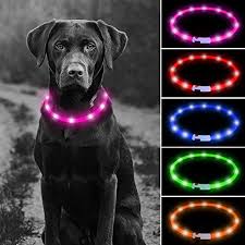 Amazon Com Higo Led Glowing Dog Collar Usb Rechargeable Flashing Pet Collars Silicone Cuttable Light Up Dog Collar For Your Dogs Walking At Night Pink Pet Supplies