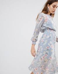 New Look Floral Shirred Waist Midi Dress Spring Dresses Casual Dresses Floral Midi Dress