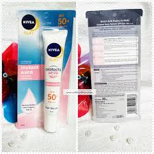 Diethylamino hydroxybenzoyl hexyl benzoate is a new generation, chemical sunscreen agent (not available in the us due to impossible fda regulations) that's designed for high uva protection and high photostability. Review Nivea Sun Protect White Instan Aura Serum Spf50 Pa Natrarahmani