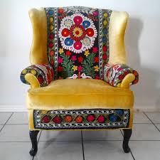 Made To Order Vintage Chair Yellow Or Fuscia Or Pink With Black Multicolor Vintage Chairs Wingback Chair Chair