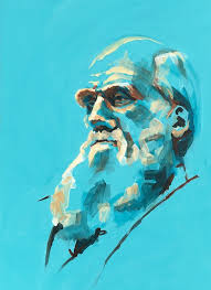 Charles Darwin Contemporary Art Painting Portrait Painting Art